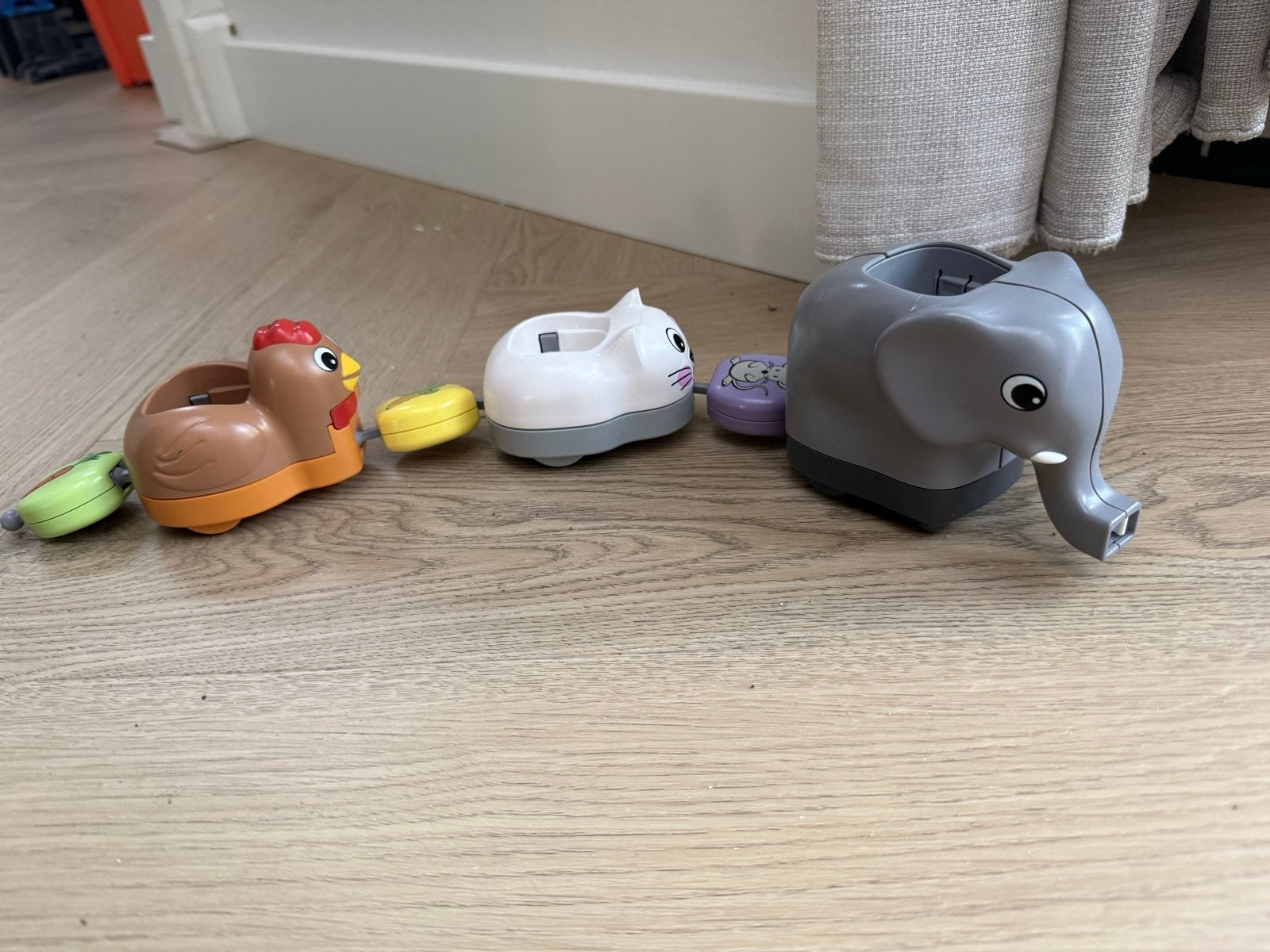 Playmobil 1.2.3 Dierentrein - Olifant, Kat, Kip, Ophalen of Verzenden, Gebruikt