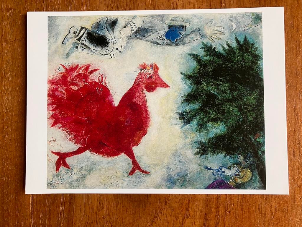 Marc Chagall - De rode haan, Verzamelen, Ophalen of Verzenden, 1980 tot heden, Ongelopen, Vogel