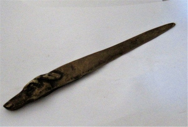 Art Deco Bronzen Windhonden Brievenopener - Fritz Bergmann, Ophalen, Brons