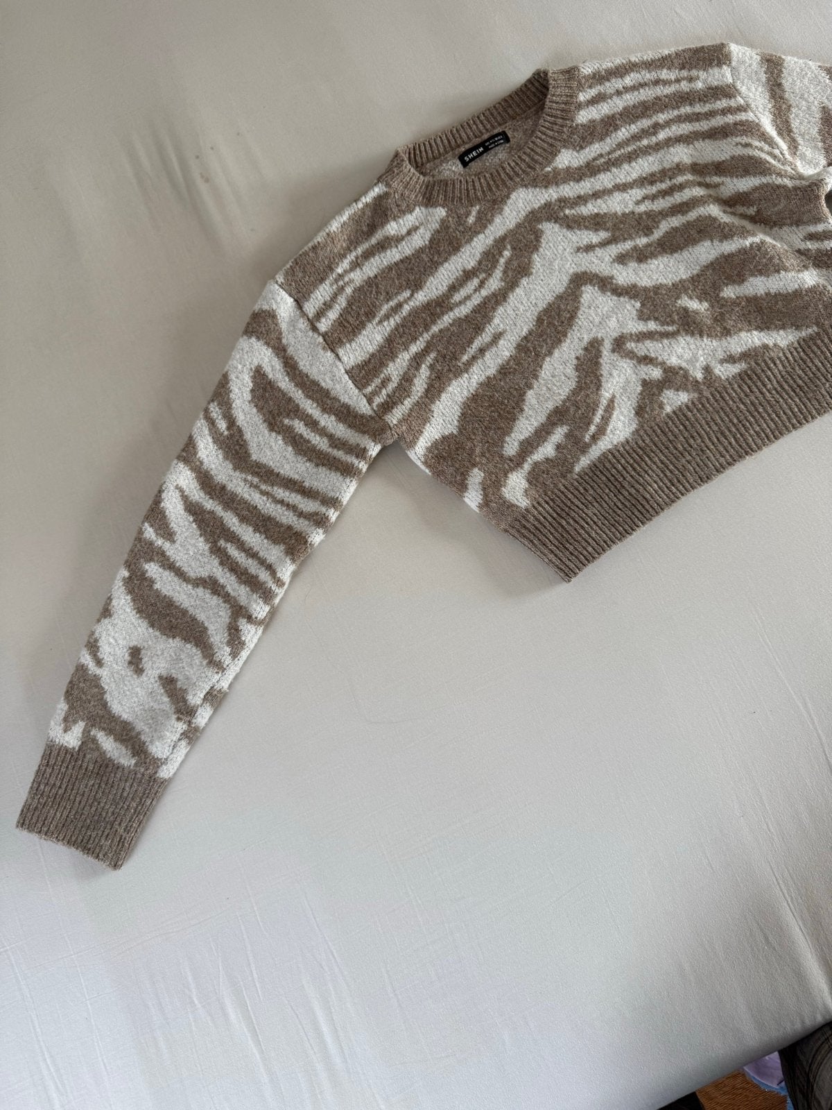 Shein Cropped Trui met Zebraprint - Maat M, Kleding | Dames, Truien en Vesten, Ophalen of Verzenden, Zo goed als nieuw, Maat 38/40 (M)