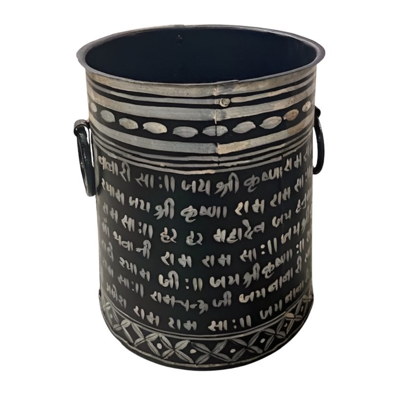 Pot iron decor S D30H35, Tuin en Terras, Bloempotten, Rond, Nieuw, Minder dan 40 cm, Nvt