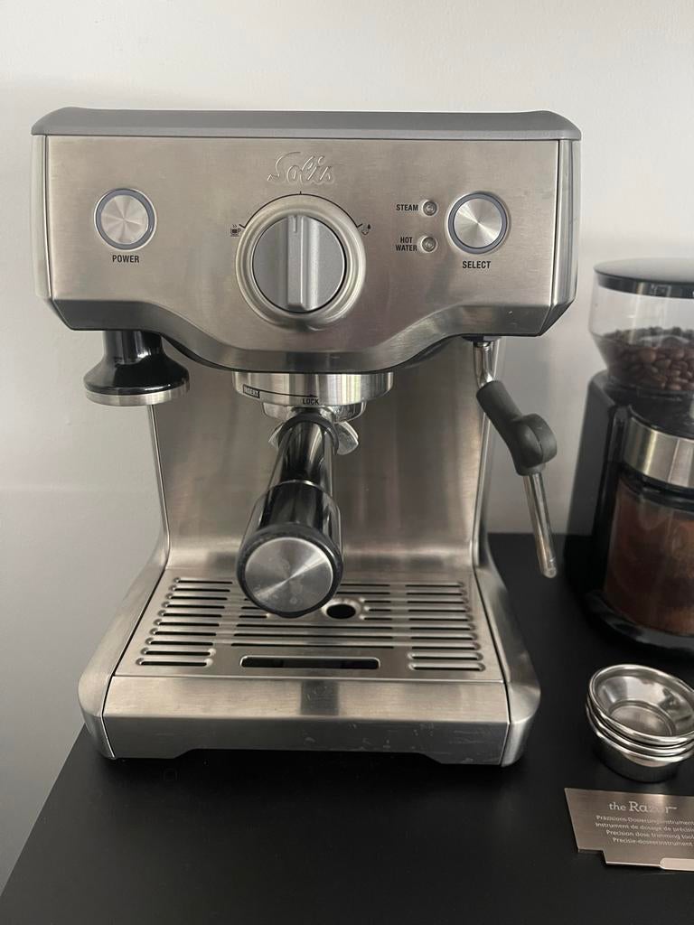 Solis Barista Perfect espressomachine, Witgoed en Apparatuur, Koffiezetapparaten, Stoompijpje, Gebruikt, Espresso apparaat, Gemalen koffie