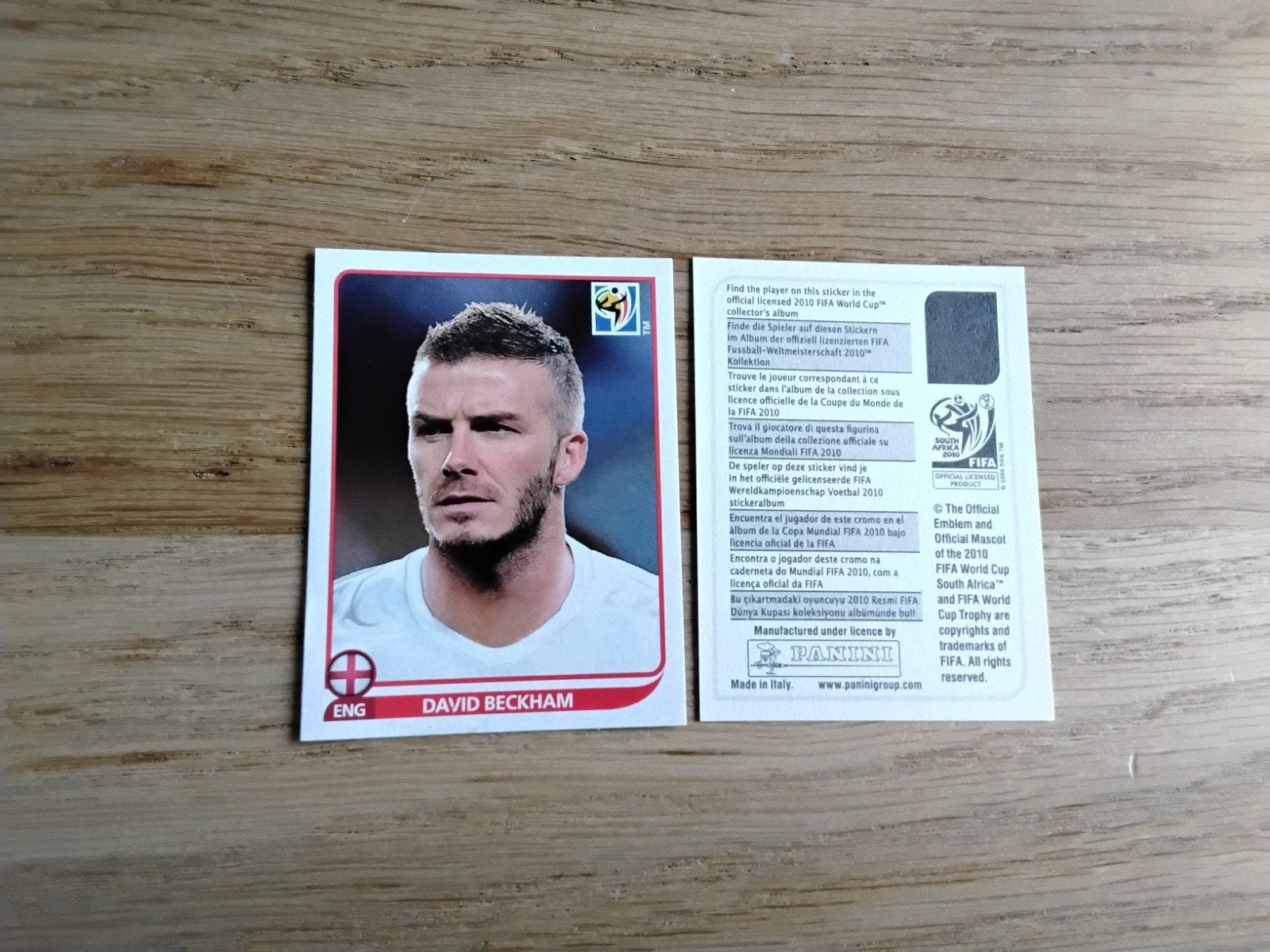 Panini sticker David Beckham WK 2010 ongenummerd, Verzamelen, Ophalen of Verzenden, Zo goed als nieuw, Poster, Plaatje of Sticker