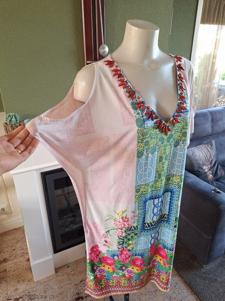 K-Design zomerse jurk met open mouwtje XL, K-design, Overige kleuren, Maat 46/48 (XL) of groter, Ophalen of Verzenden