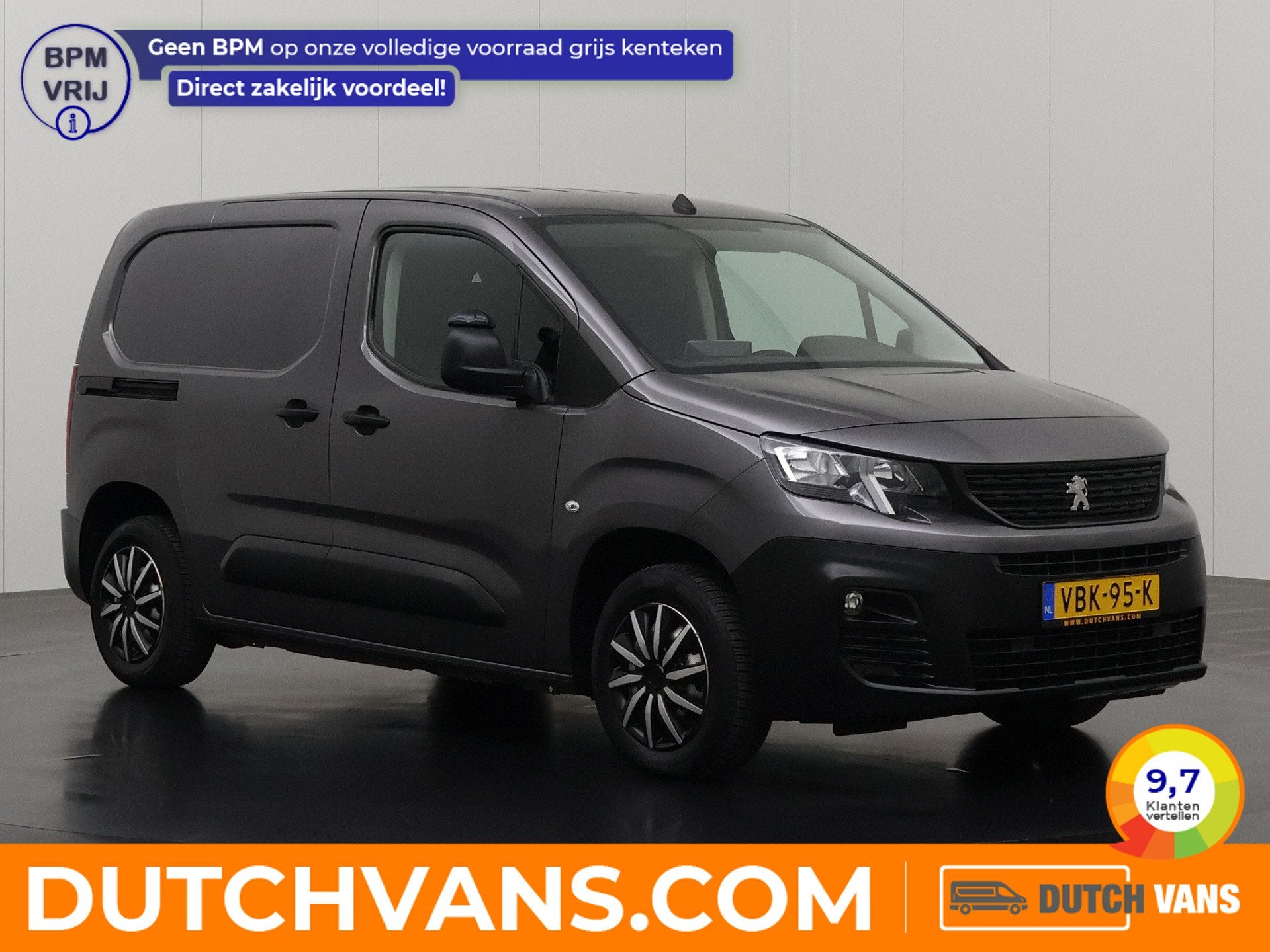 Peugeot Partner 1.6 BlueHDI Pro | 3-Zits | Multimedia | Airc, Voorwielaandrijving, Gebruikt, Euro 6, 4 cilinders