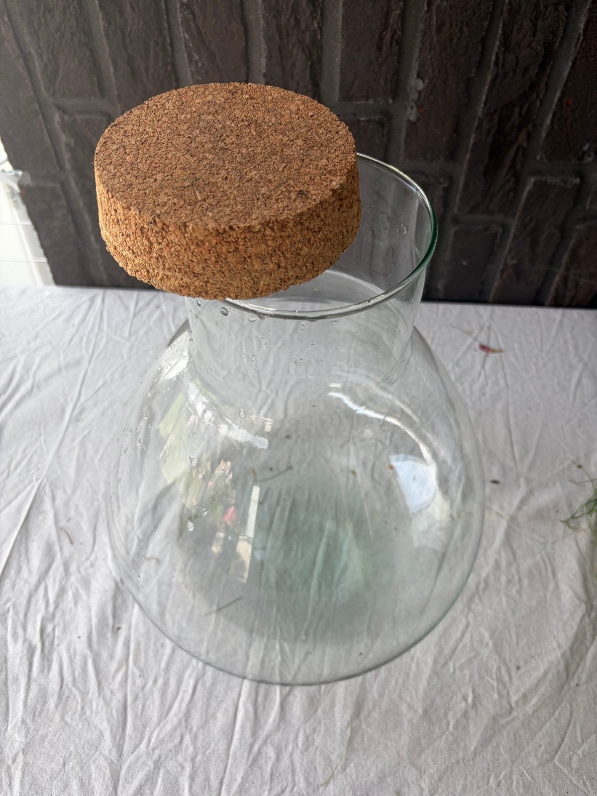 Glazen vaas met kurken deksel - Terrarium, Ophalen, Transparant, Met deksel, Glas
