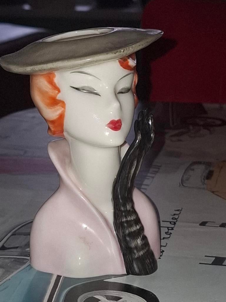 Retro beeld lady head, Ophalen of Verzenden, Zo goed als nieuw