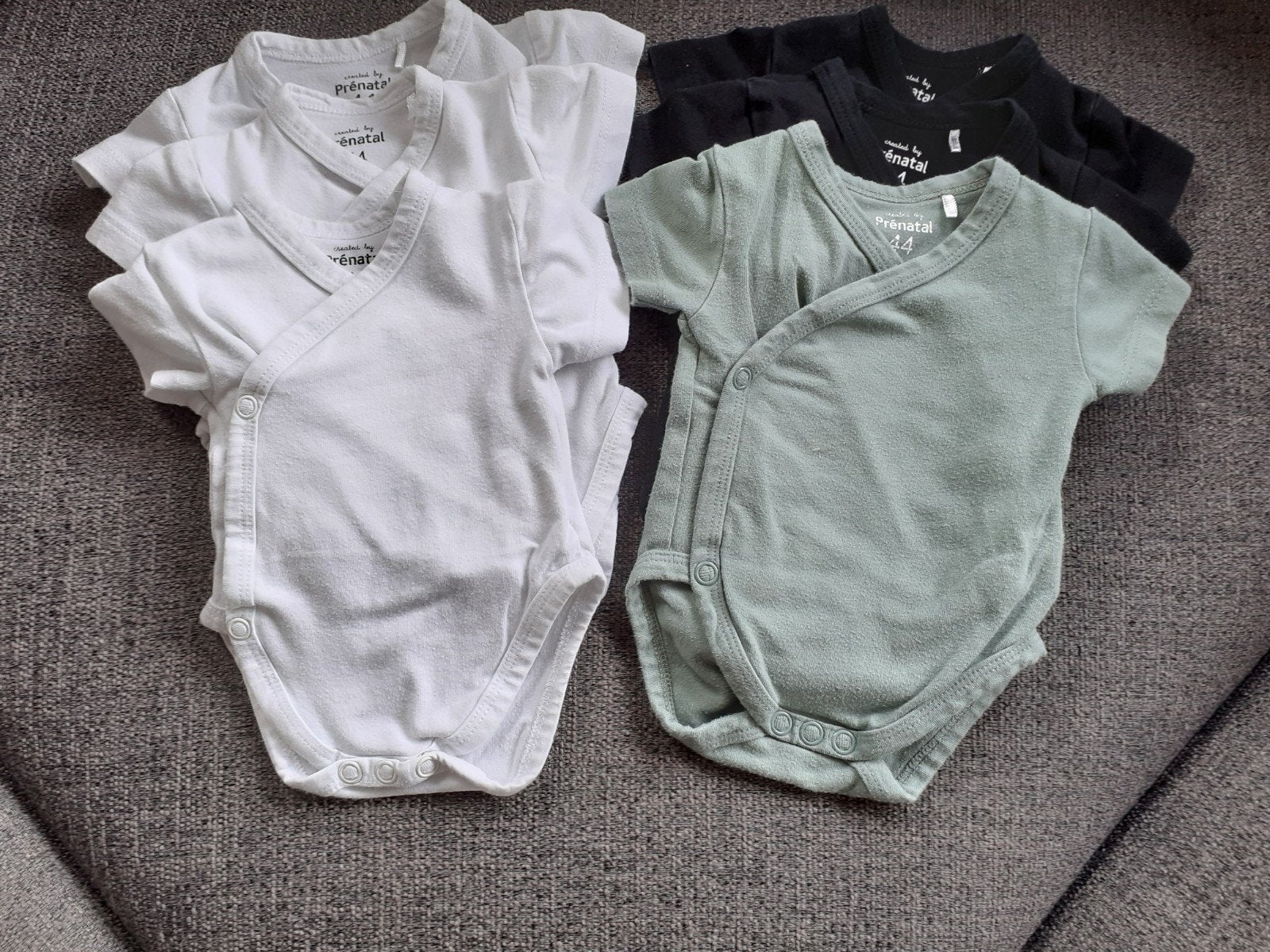 6x Overslag romper korte mouw maat 44 Prenatal, Kinderen en Baby's, Babykleding | Baby-kledingpakketten, Ophalen of Verzenden