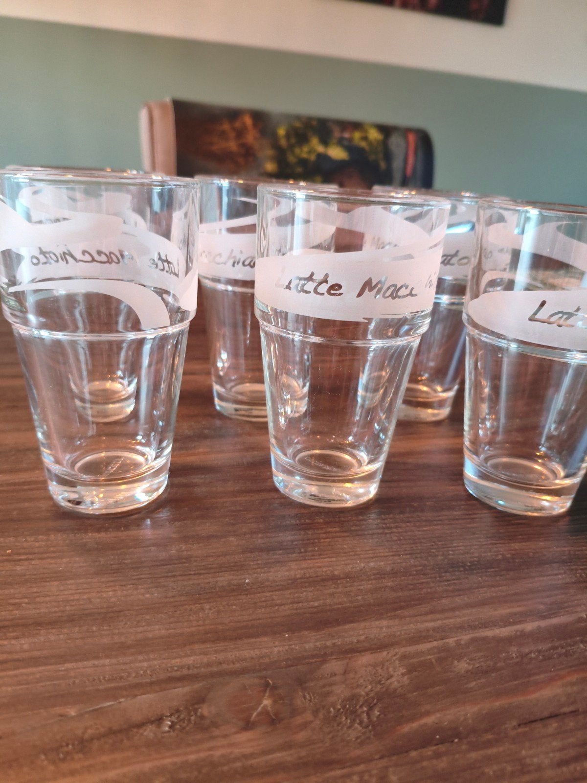 6 Latte Macchiato Glazen - Zo goed als nieuw, Ophalen, Glas of Glazen, Modern, Glas