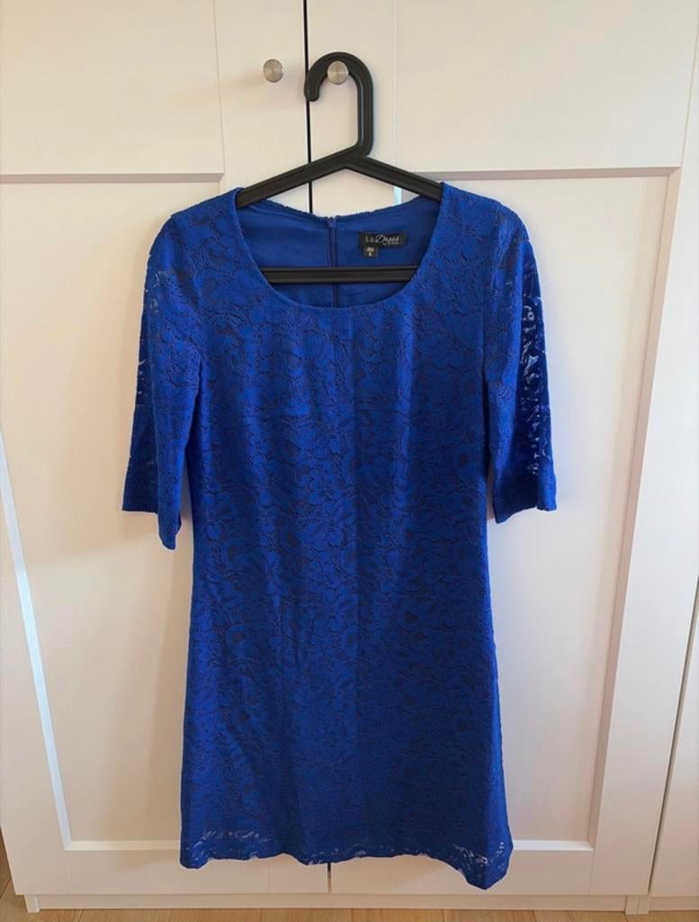 La Dress by Simone kobaltblauwe kanten jurk maat S, Blauw, Nieuw, Ophalen of Verzenden, Maat 36 (S)