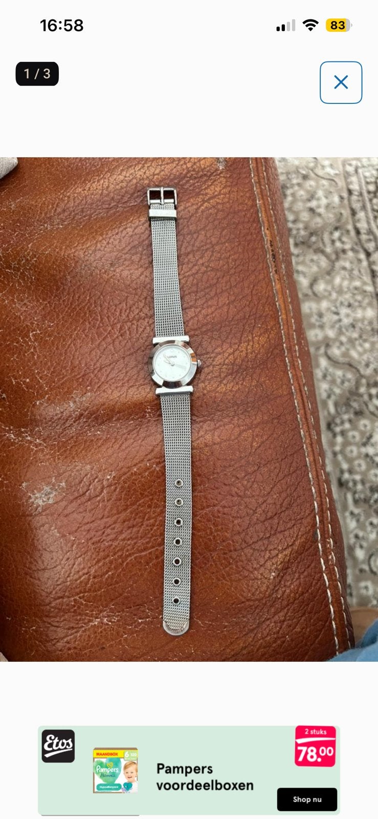 Lotus dames horloge, Ophalen, Zo goed als nieuw, Staal, Overige merken