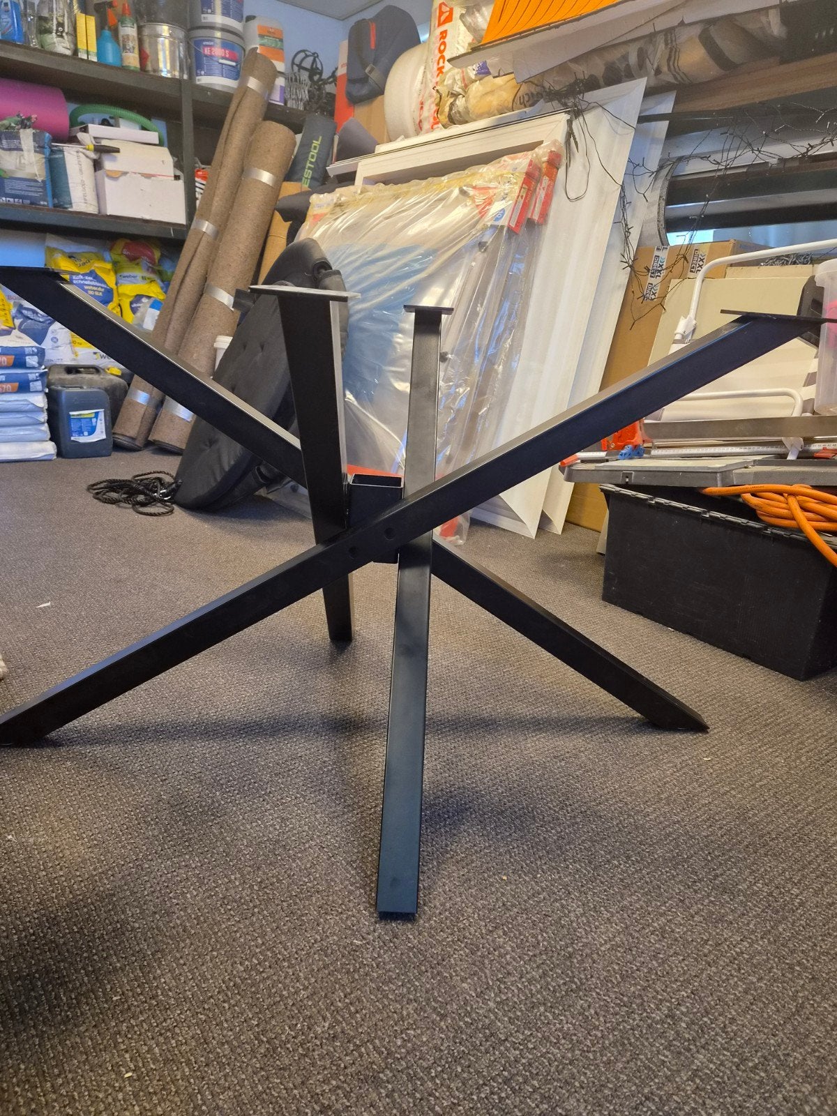Zwarte metalen tafelpoot - Spin onderstel NIEUW, Ophalen, Minder dan 50 cm, 50 tot 100 cm, Rond