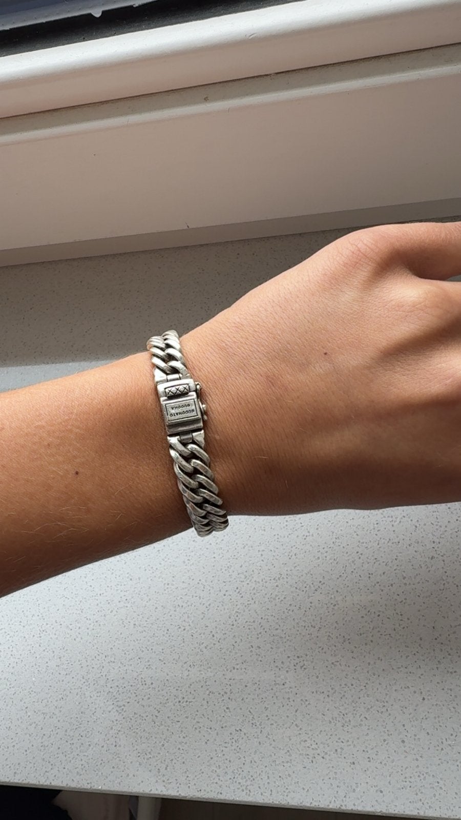 Buddha to Buddha armband chain mini, Ophalen of Verzenden, Gebruikt, Zilver