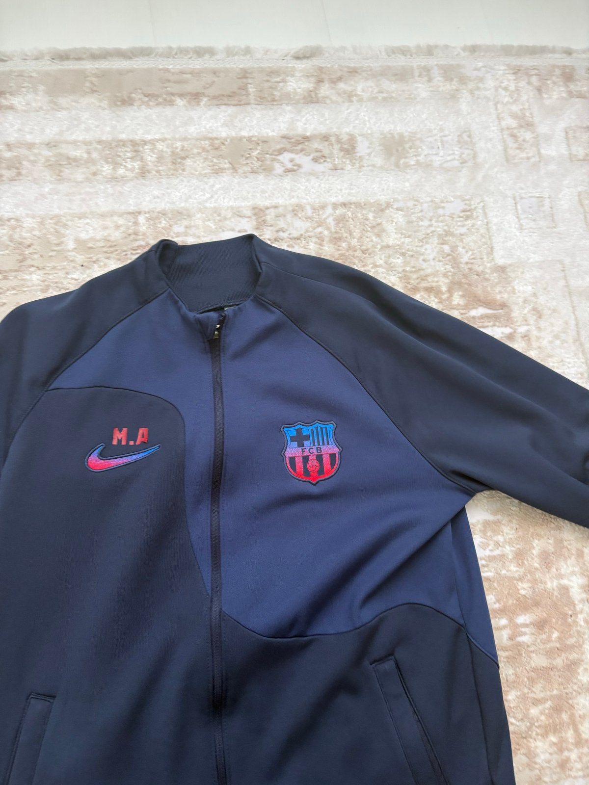 FC Barcelona trainingsjack M.A. Ter Stegen maat M, Ophalen of Verzenden, Zo goed als nieuw, Maat 48/50 (M), Blauw