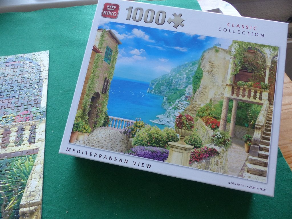 Legpuzzel King - 1000 stukjes - Mediterranean view, Ophalen, 500 t/m 1500 stukjes, Gebruikt, Legpuzzel
