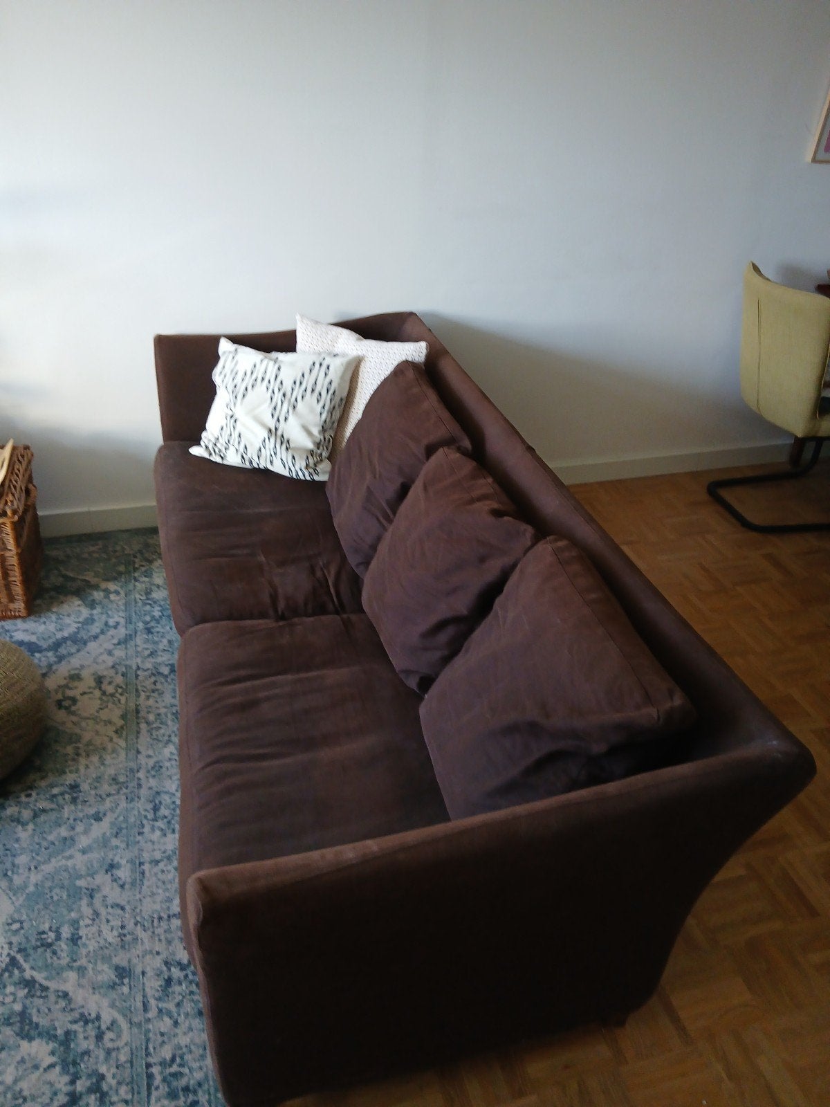 Linteloo bank, bruin., Ophalen, Gebruikt, Driepersoons, 75 tot 100 cm
