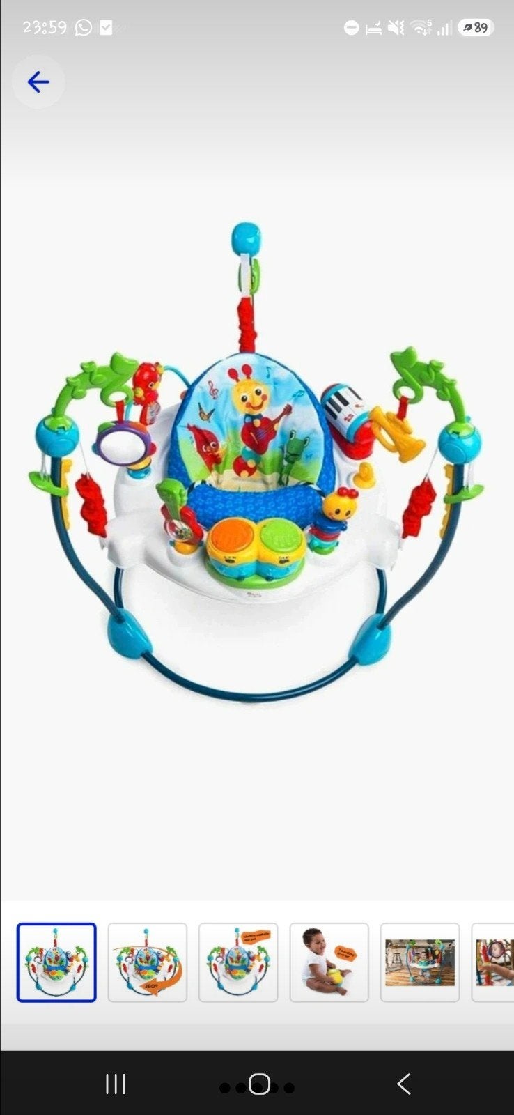 Baby Einstein Jumper met Muziek en Licht, Kinderen en Baby's, Ophalen of Verzenden, Zo goed als nieuw, Babygym, Met licht