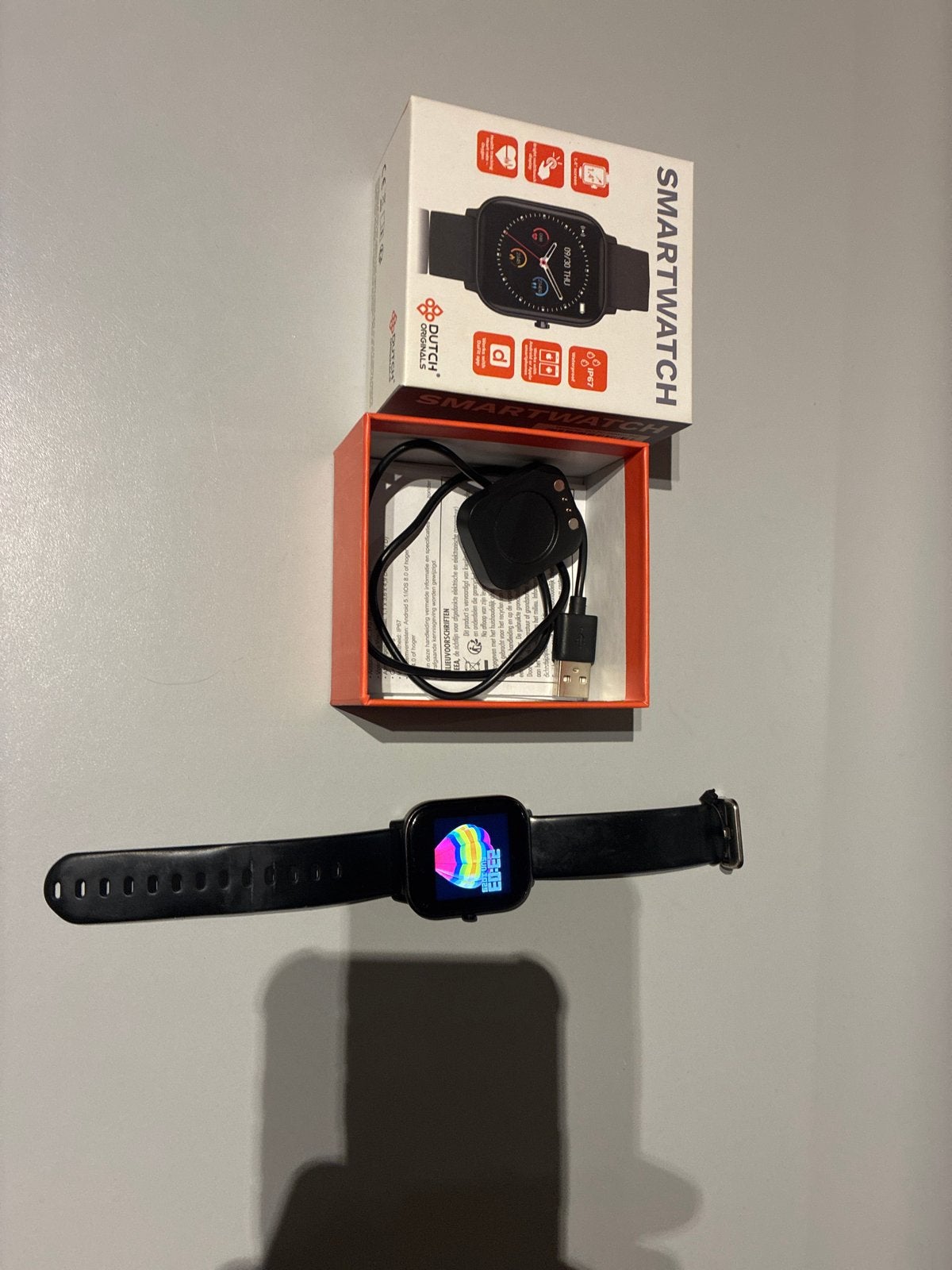 Dutch Originals Smartwatch - Lange Batterijduur, Ophalen, Gebruikt, Hartslag, Zwart