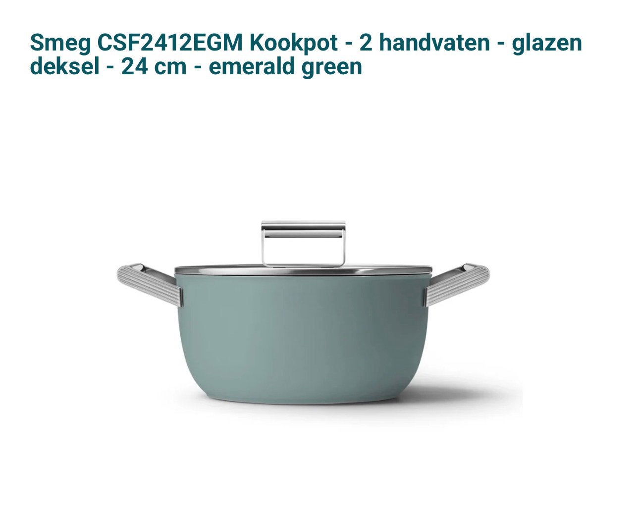 Smeg kookpan 24cm, Ophalen of Verzenden, Zo goed als nieuw, Kookpan, Antiaanbaklaag