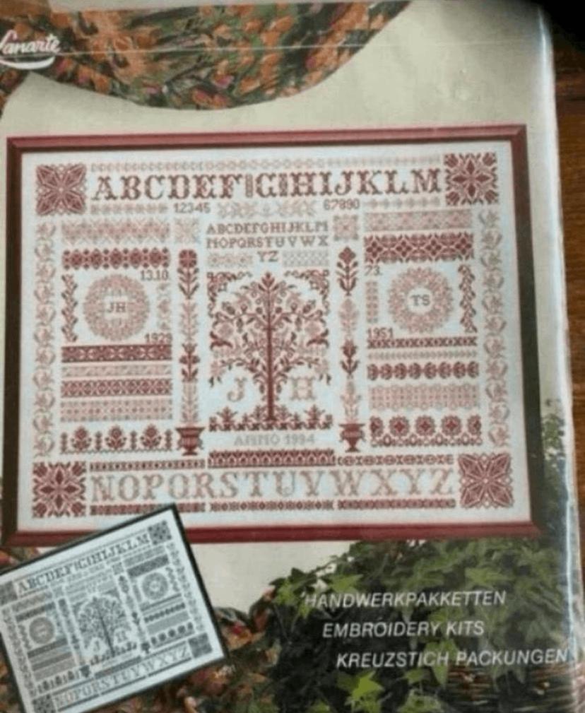 BORDUURPAKKET LANARTE MERKLAP ZELDZAAM, Verzenden, Nieuw, Handborduren, Borduurpakket
