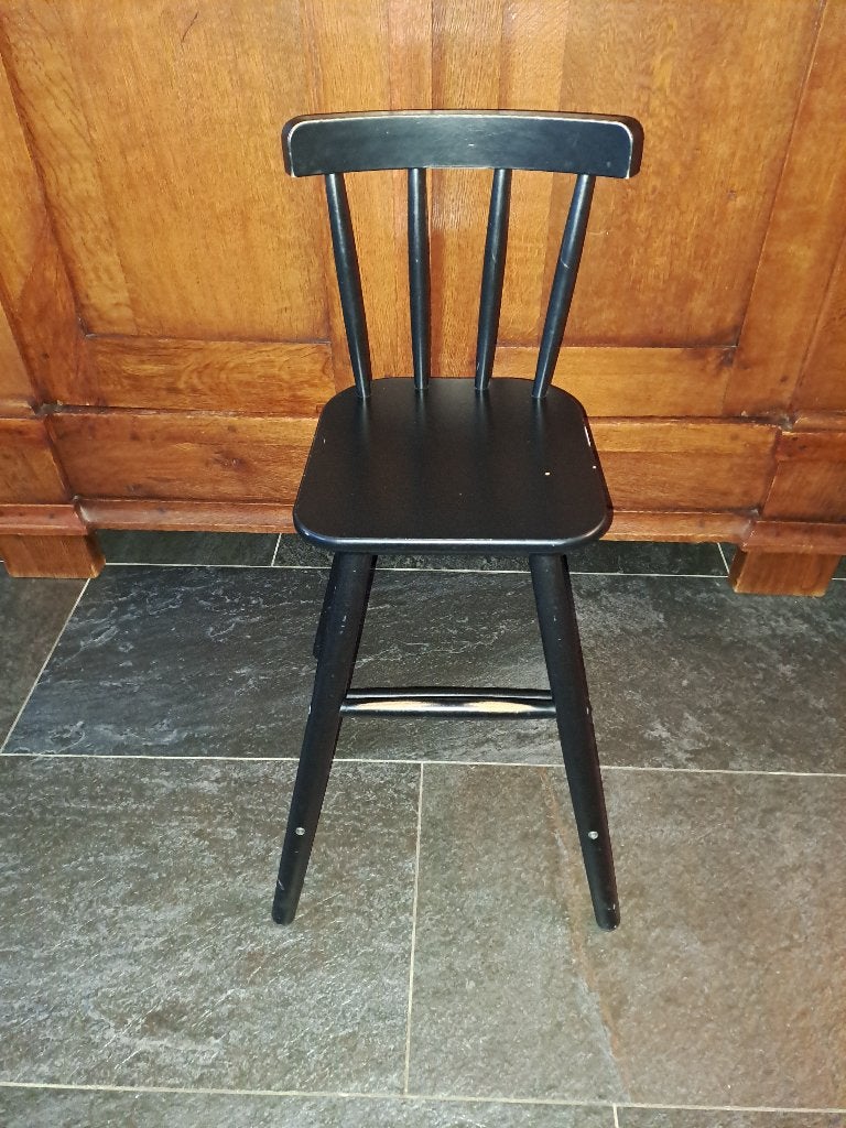 Kinderstoel Ikea zwart hout zithoogte 53cm, Kinderen en Baby's, Ophalen, Gebruikt, Overige typen