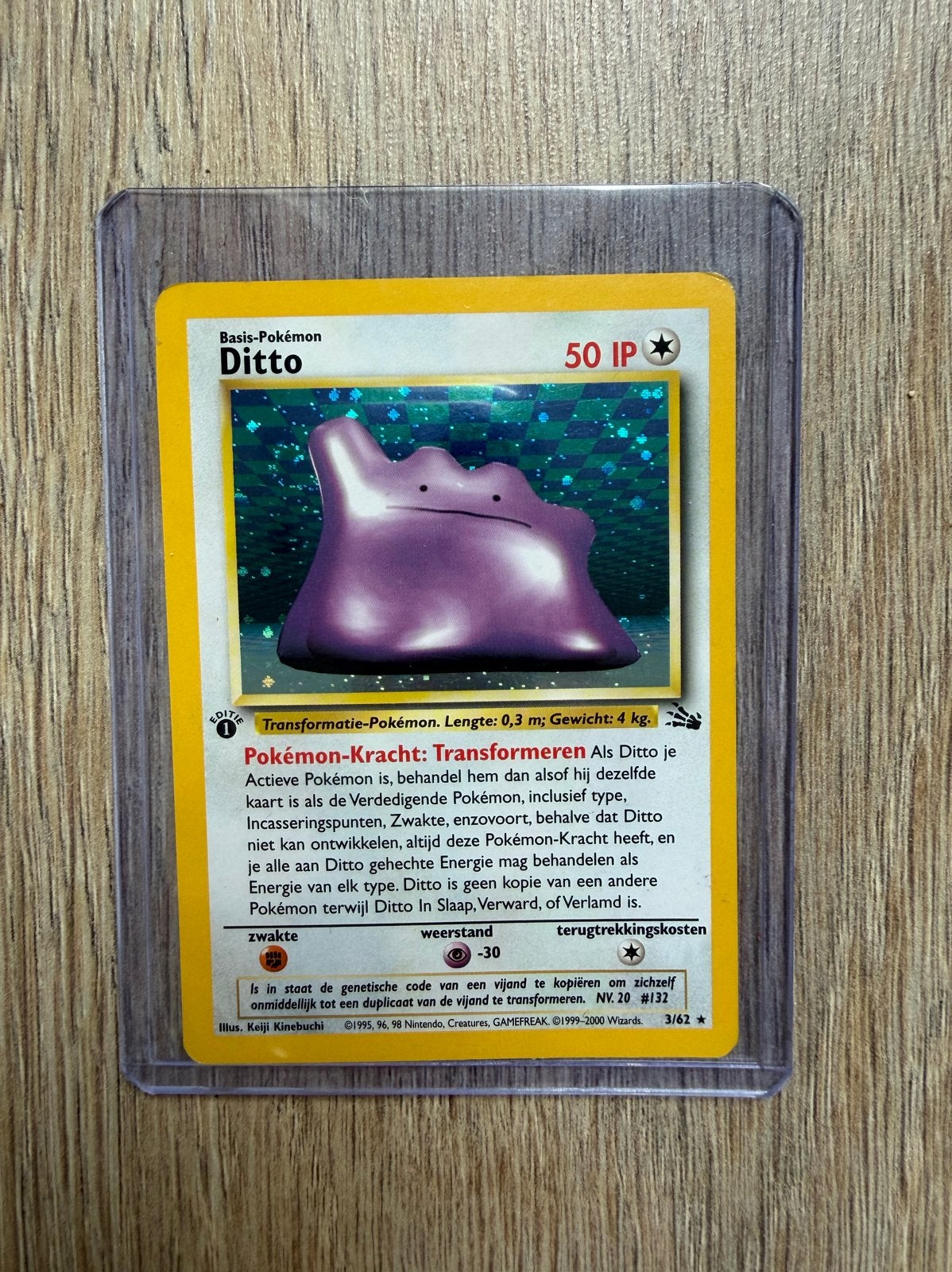 Pokémon Kaart: Ditto 1e editie (Basis-Pokémon) - NV. 20 #132, Ophalen, Zo goed als nieuw, Losse kaart