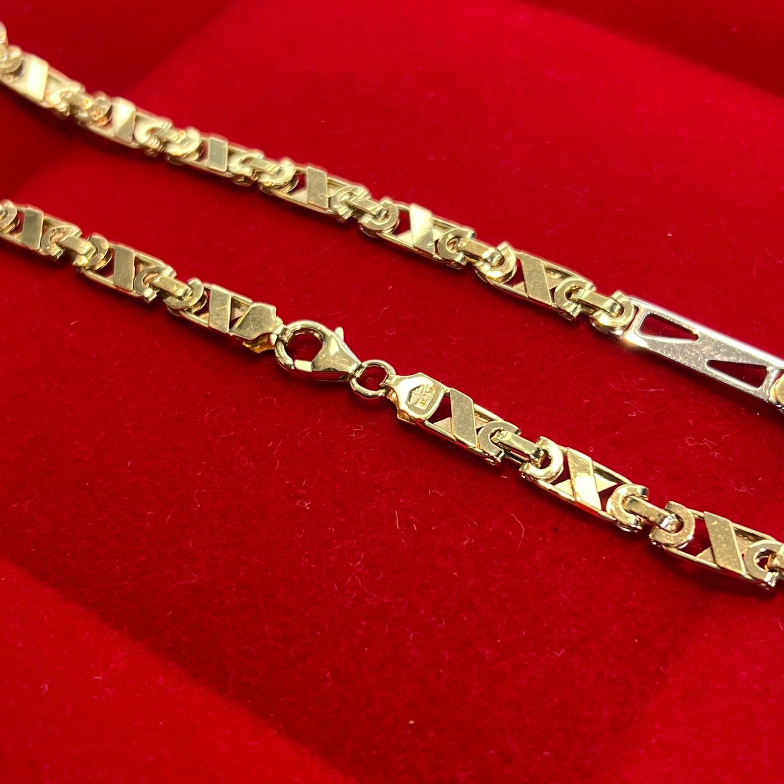 14k gouden ketting valentino schakel massief italy, Ophalen of Verzenden, Nieuw, Goud