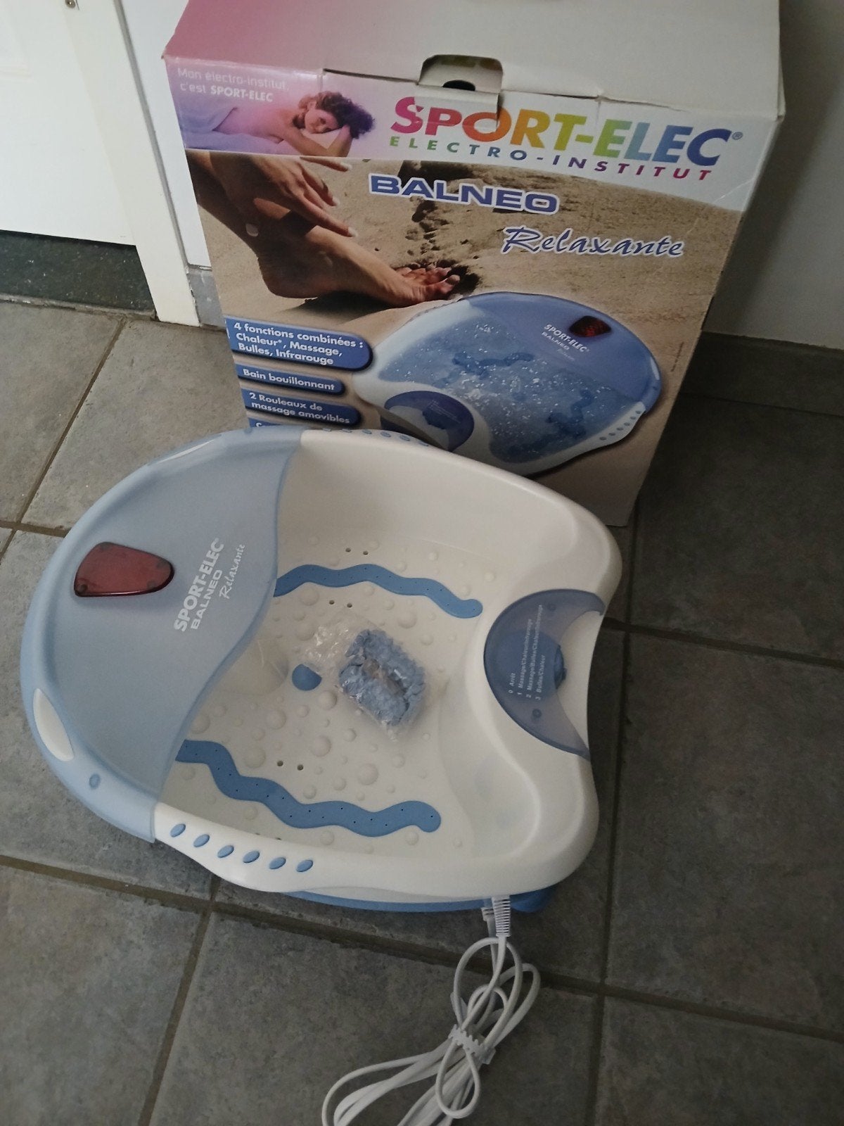Sport-Elec Balneo Relaxante Voetenbad met Warmte en Massage, Ophalen of Verzenden, Zo goed als nieuw, Hand- en Voetverzorging