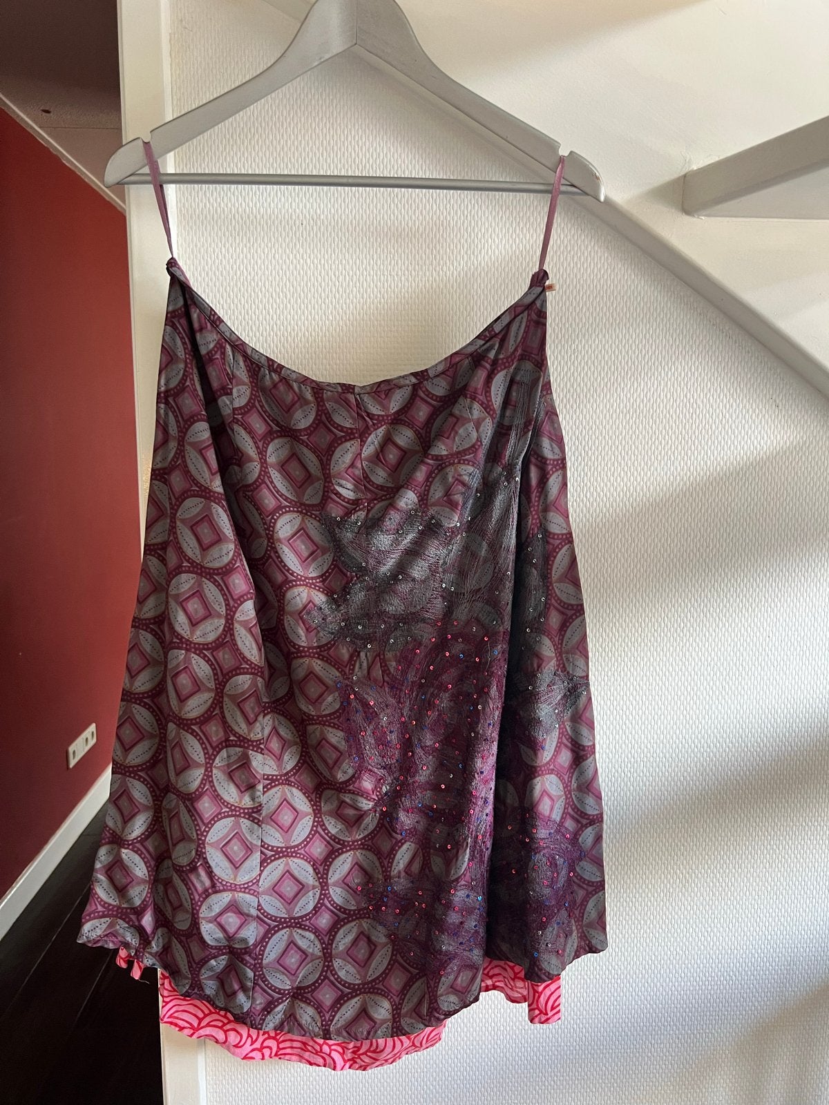 DIDI zijden  rok met pailletten en patroon, maat L, Kleding | Dames, Rokken, Meerkleurig, Maat 42/44 (L), Ophalen of Verzenden