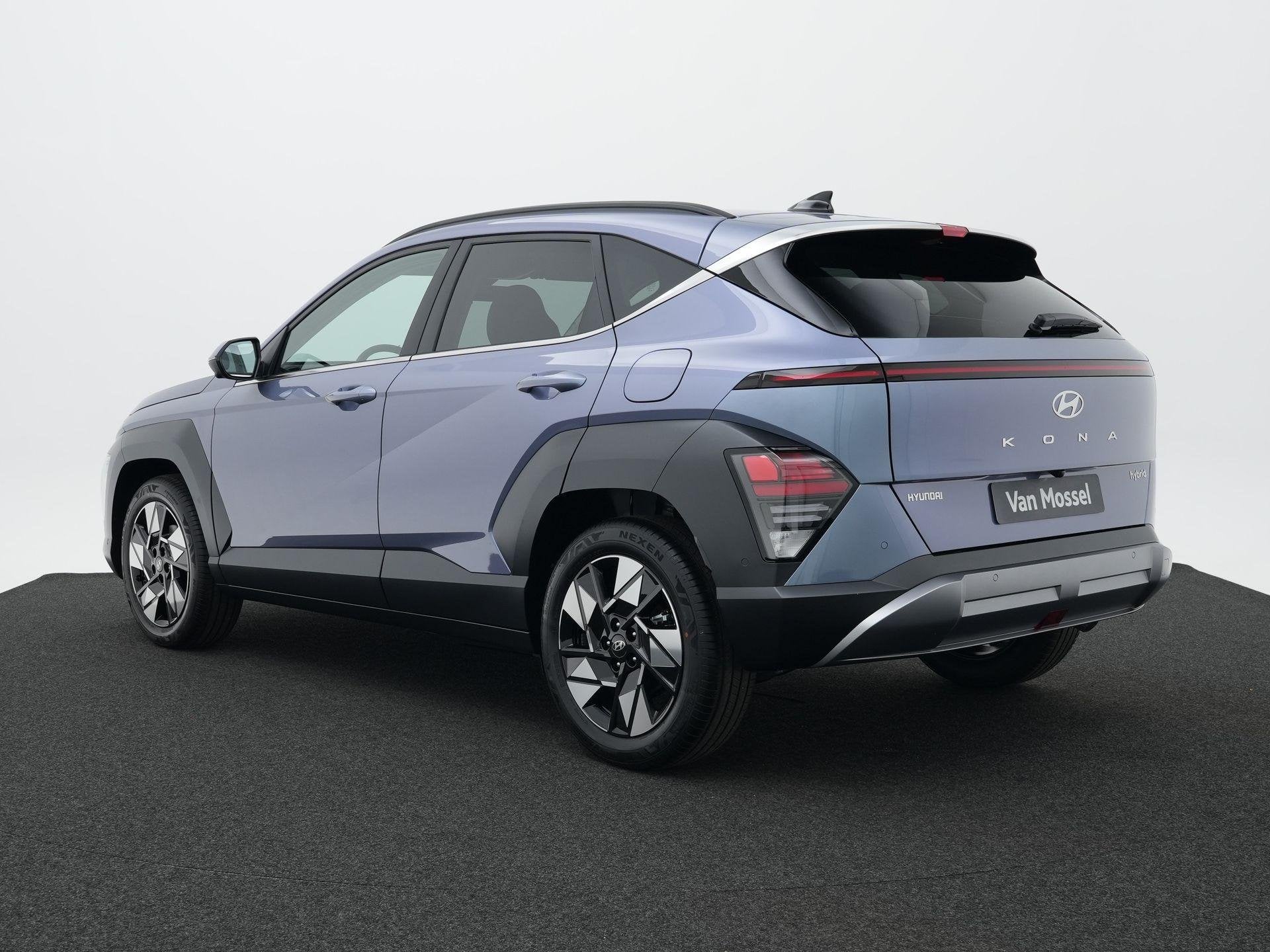 Hyundai Kona 1.6 GDI HEV Premium | Lederen bekleding | Stoel, 137 pk, Met garantie (alle), Blauw, Leder