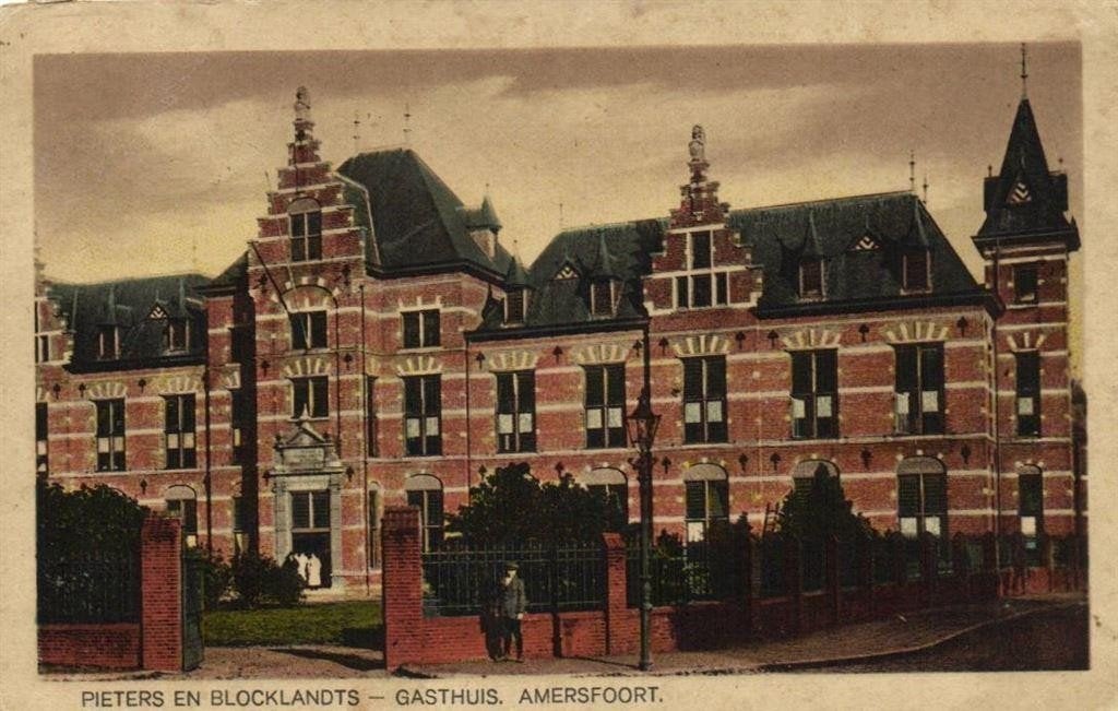 Pieters en Blocklandts-Gasthuis, Amersfoort - volk - 1925 ge, Ophalen of Verzenden, 1920 tot 1940, Gelopen, Utrecht