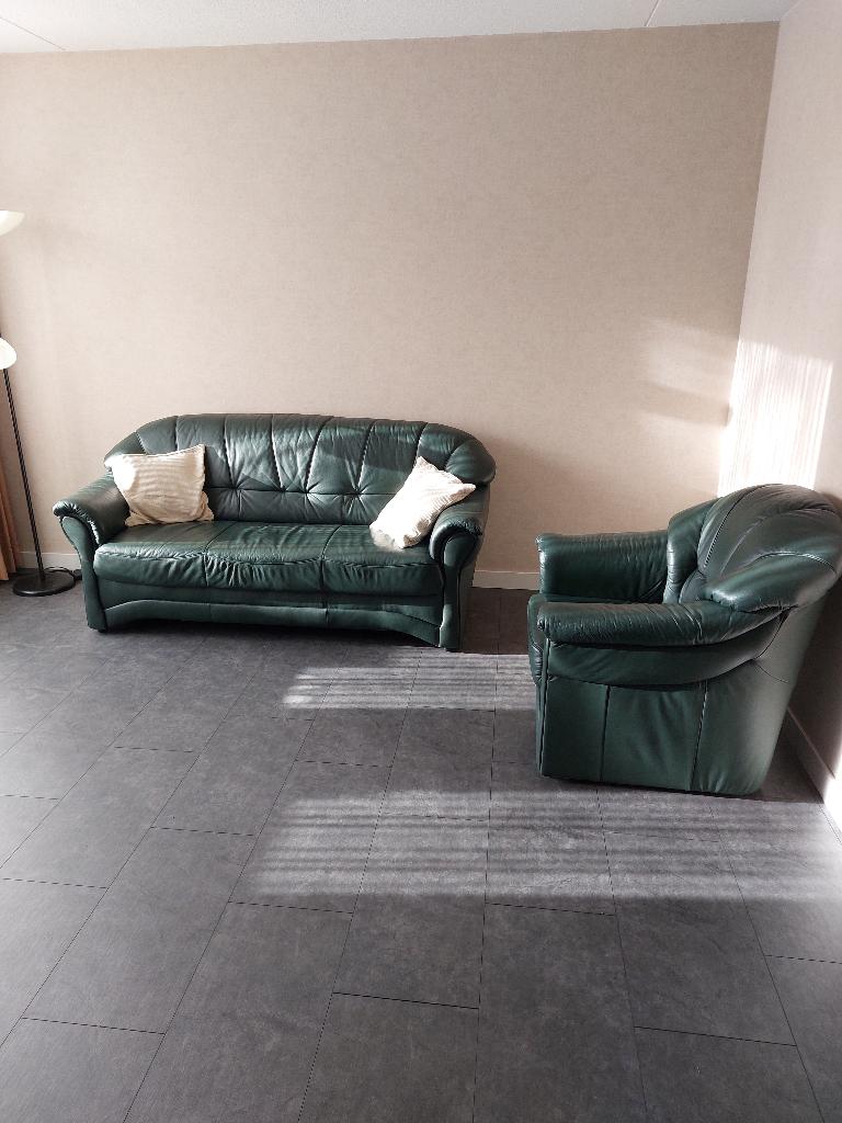 Bank + stoel, Ophalen, Gebruikt, Tweepersoons, 200 tot 250 cm