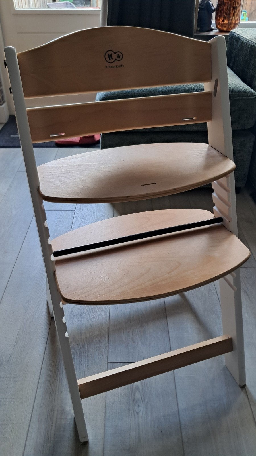 Kinderkraft Meegroeistoel - Houten Kinderstoel, Ophalen, Zo goed als nieuw, Meegroeistoel, Aanschuifbaar