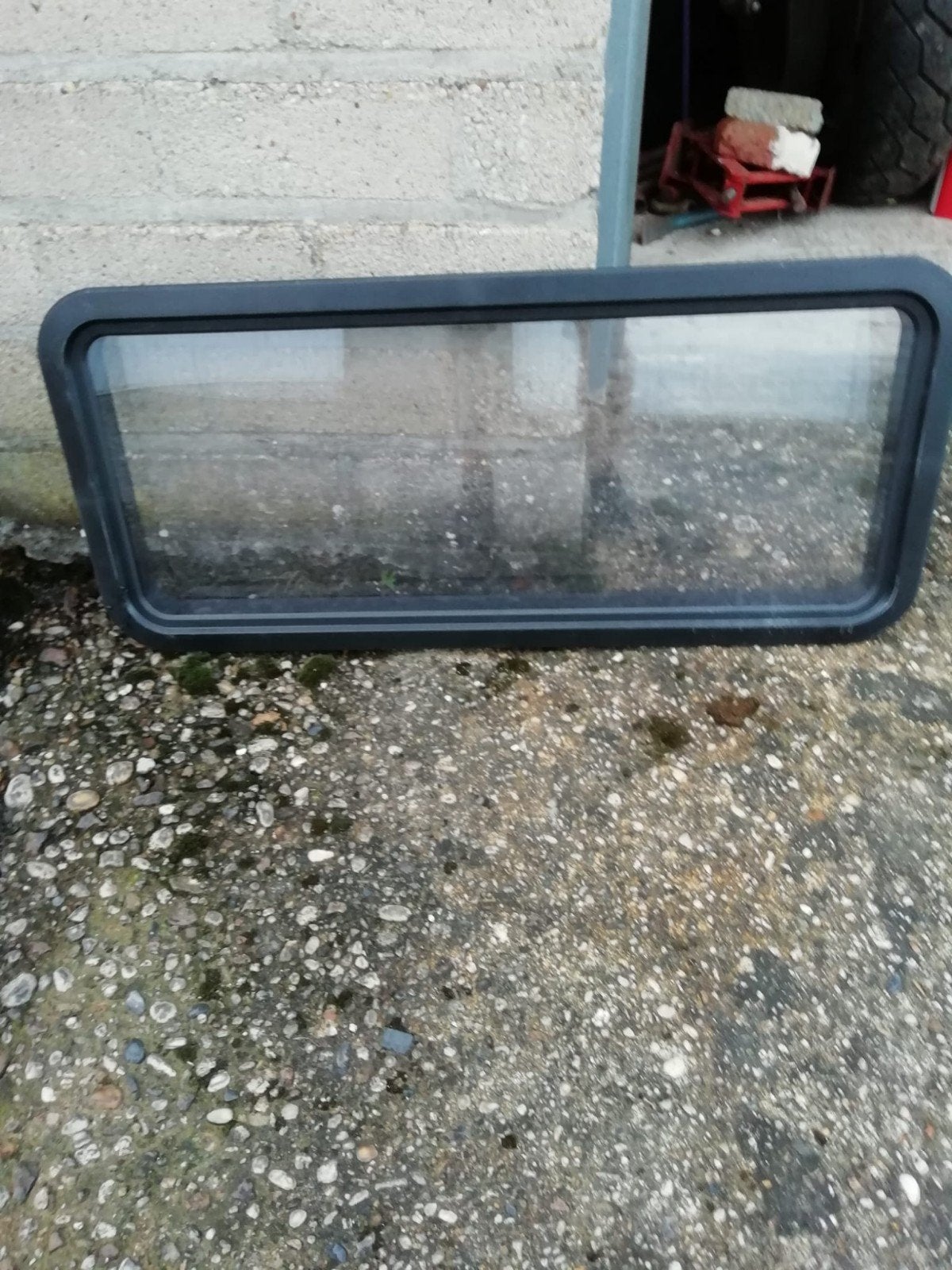 Inbouwramen dubbelglas 71x32cm voor camper/rolpoort, Ophalen, Gevelraam of Ruit, Gebruikt, Minder dan 80 cm