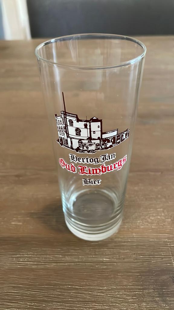 Hertog Jan Oud Limburgs Bier Glas, Verzamelen, Ophalen of Verzenden, Gebruikt, Glas of Glazen, Hertog Jan