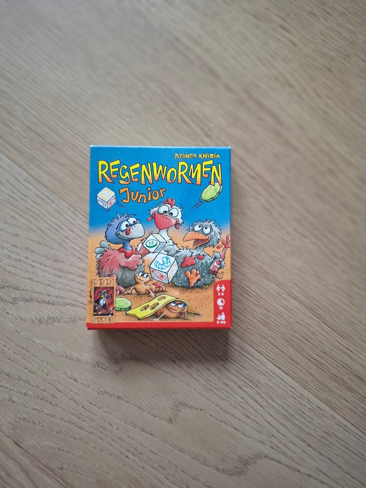 Regenwormen Junior dobbelspel voor kinderen, Een of twee spelers, Ophalen of Verzenden, Zo goed als nieuw, 999 Games