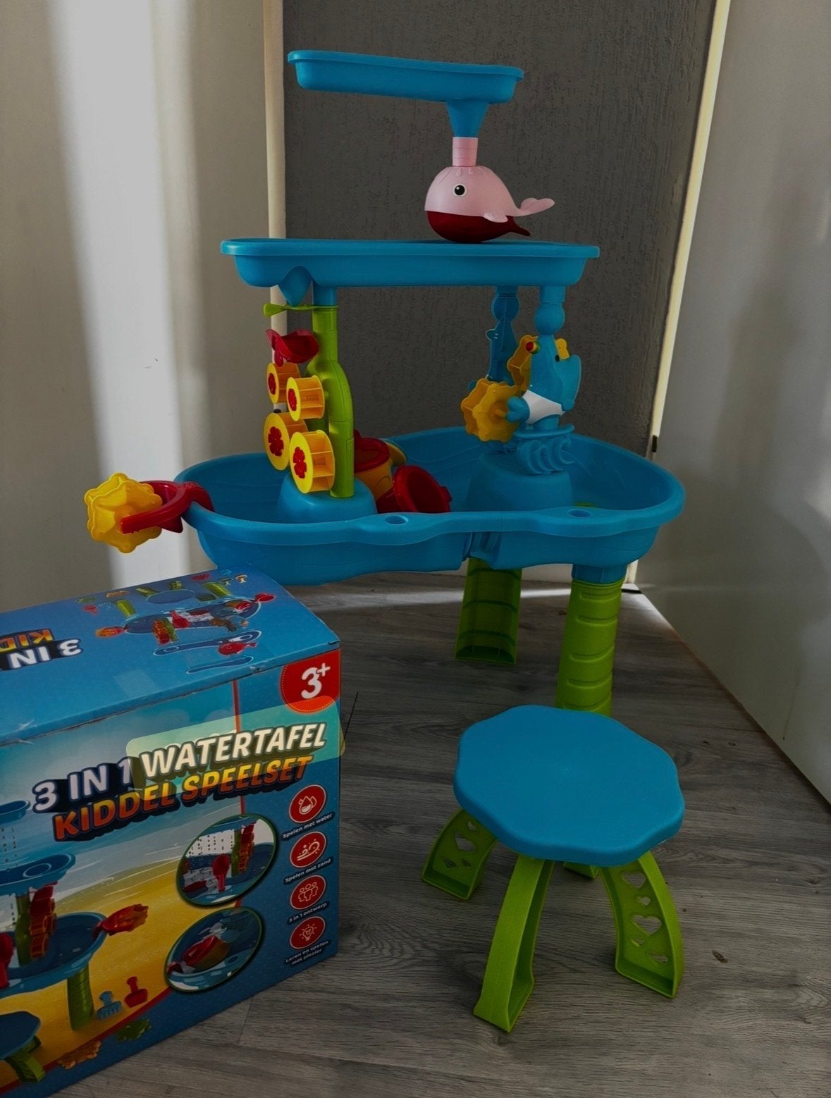 3-in-1 XL Watertafel Zandtafel Speeltafel met Stoeltje, Ophalen of Verzenden, Nieuw