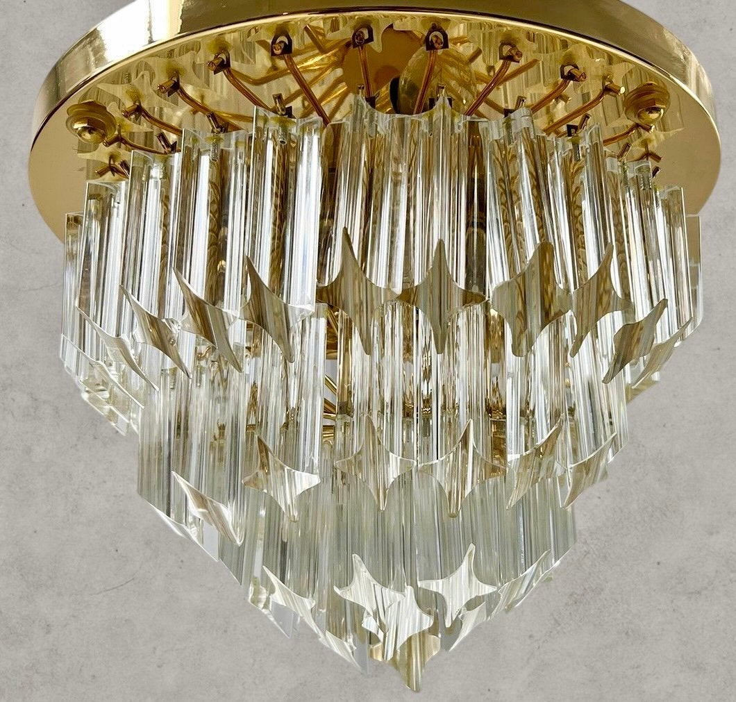 Novaresi Italiaanse Design Kroonluchter lamp - 2 beschikbaar, Design, Ophalen of Verzenden, Zo goed als nieuw, Glas