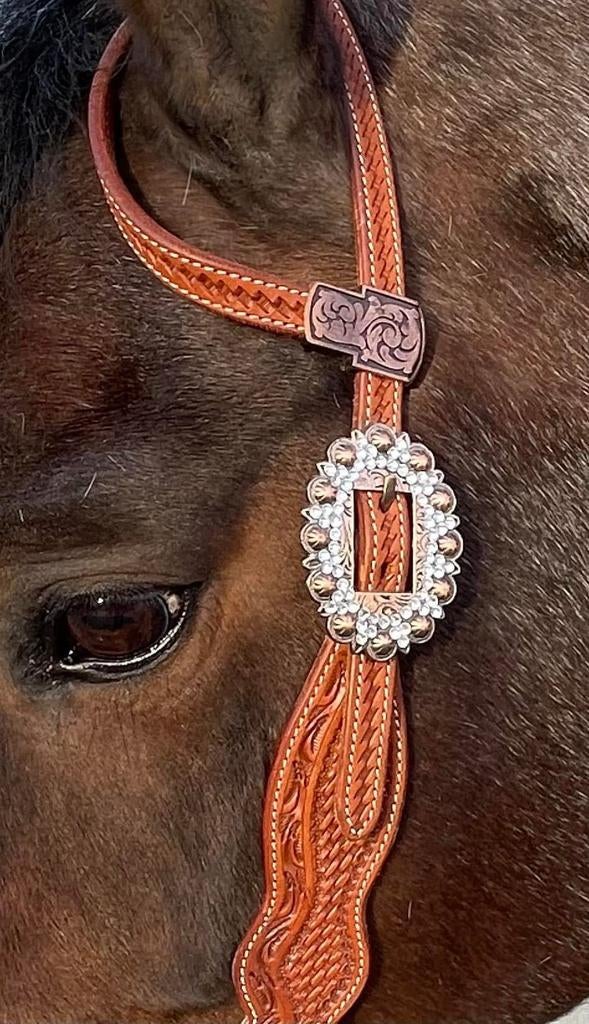 Super chique two ear showhoofdstel met bling., Ophalen of Verzenden, Zo goed als nieuw