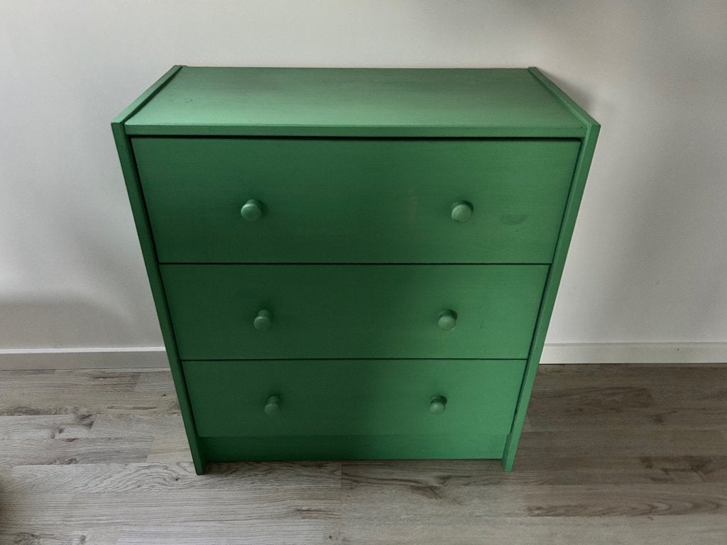 groen ladekastje, Huis en Inrichting, Kasten | Ladekasten, Ophalen, Gebruikt, Gezellig landelijk, 50 tot 100 cm