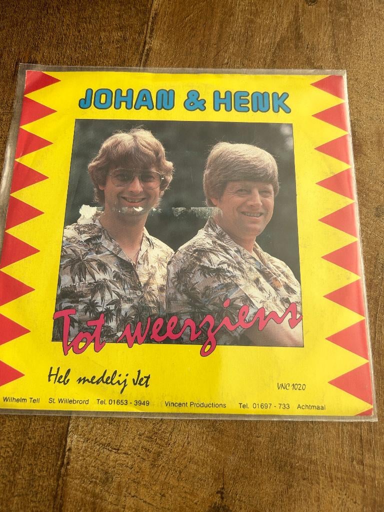 Johan en Henk-Tot weerziens, Cd's en Dvd's, Vinyl Singles, 7 inch, Single, Ophalen of Verzenden, Zo goed als nieuw