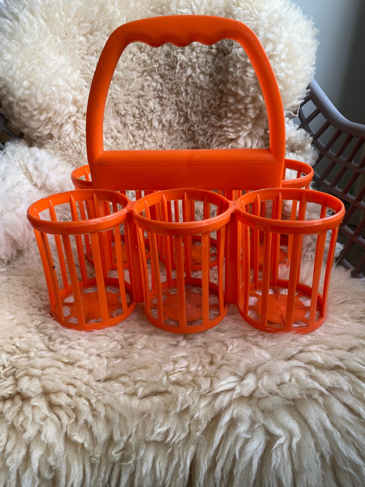 Vintage oranje flessenrek van Curver ‘70, Kunststof, Ophalen of Verzenden, Overige merken, Oranje