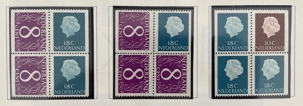 1965 Postfris 3x4 zegels Automaatboekje PB 3 en PB 4, Postzegels en Munten, Ophalen of Verzenden, Na 1940, Postfris