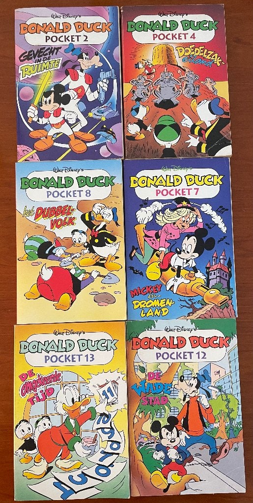 6 Donald Duck pockets eerste serie ca 1992, Boeken, Gelezen, Amerika, Verzenden, Meerdere comics
