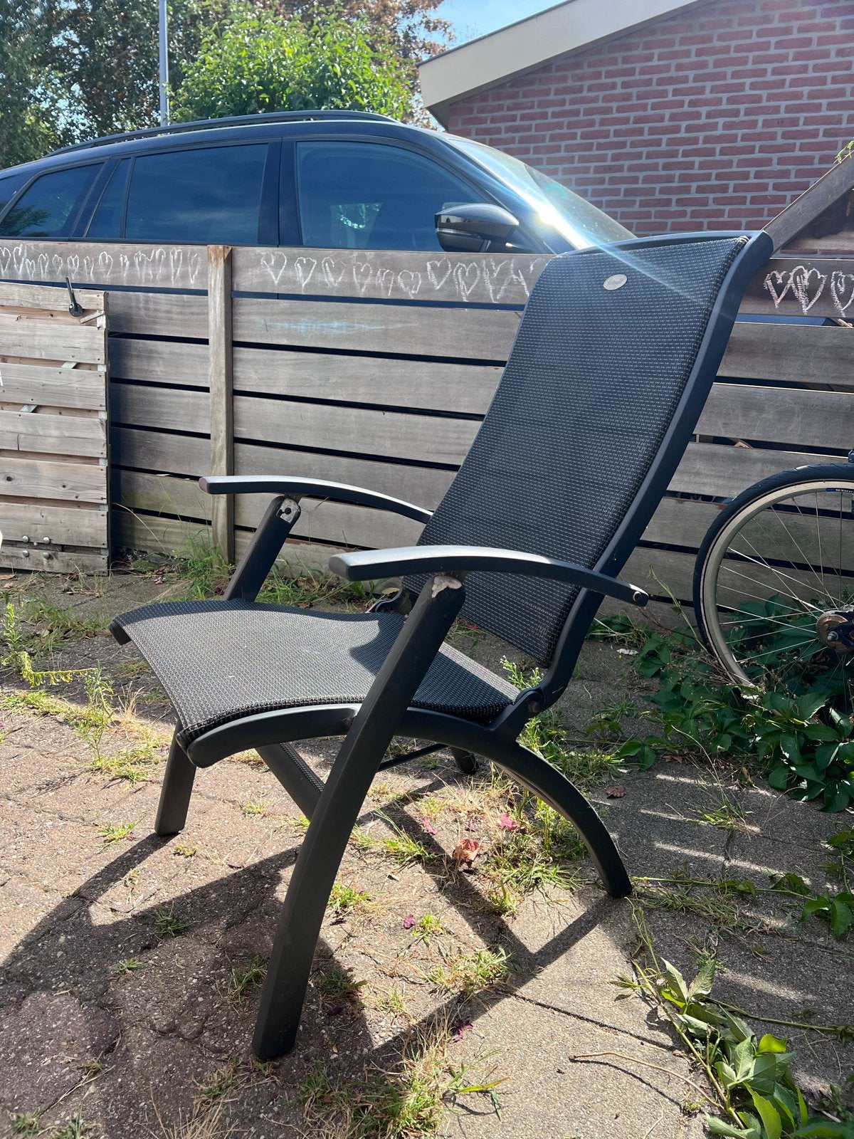 4 verstelbare Hartman tuinstoelen, Ophalen, Gebruikt, Metaal, Verstelbaar
