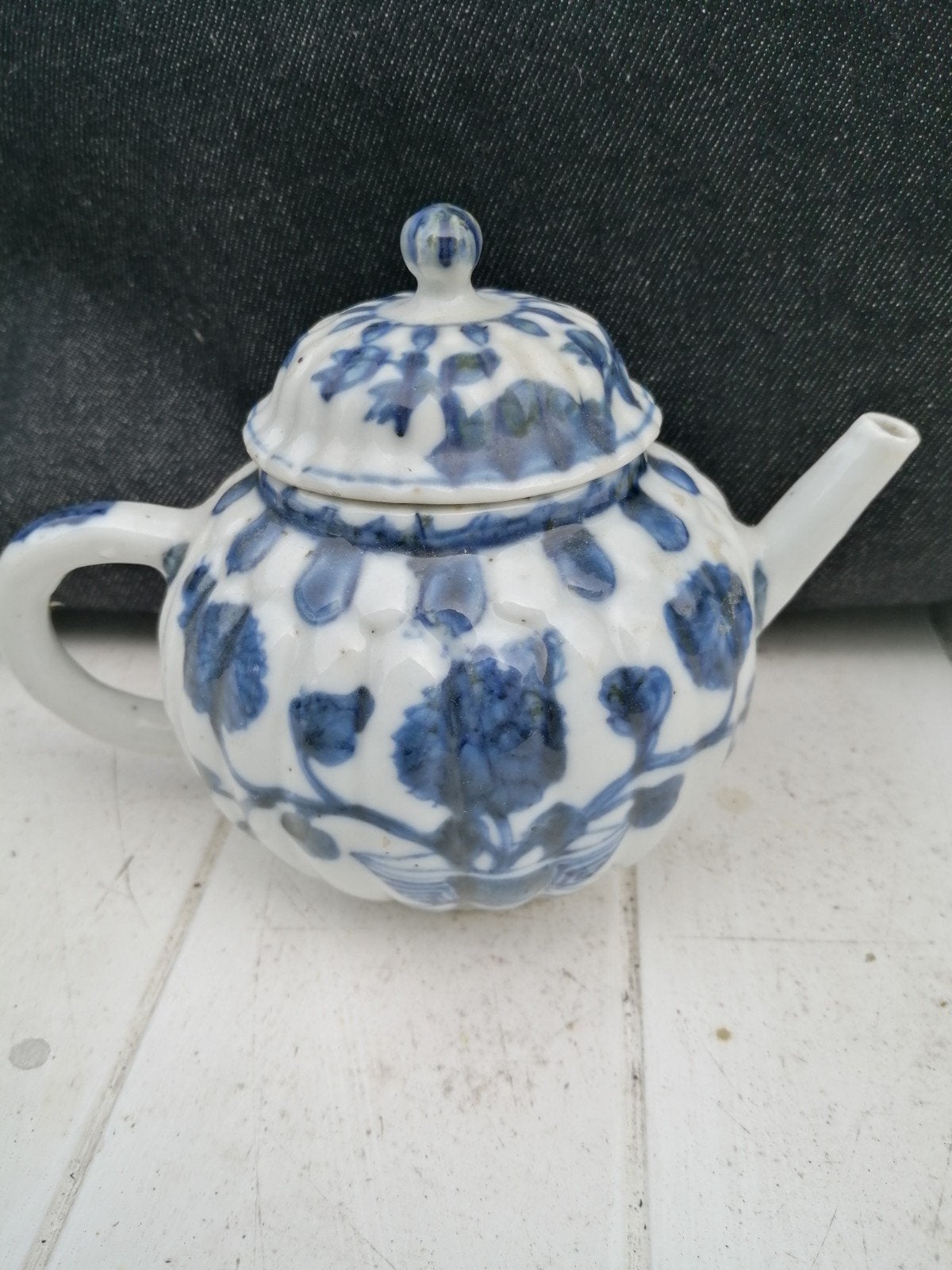 Antiek Kangxi theepotje - Blauw-wit porselein, Ophalen of Verzenden
