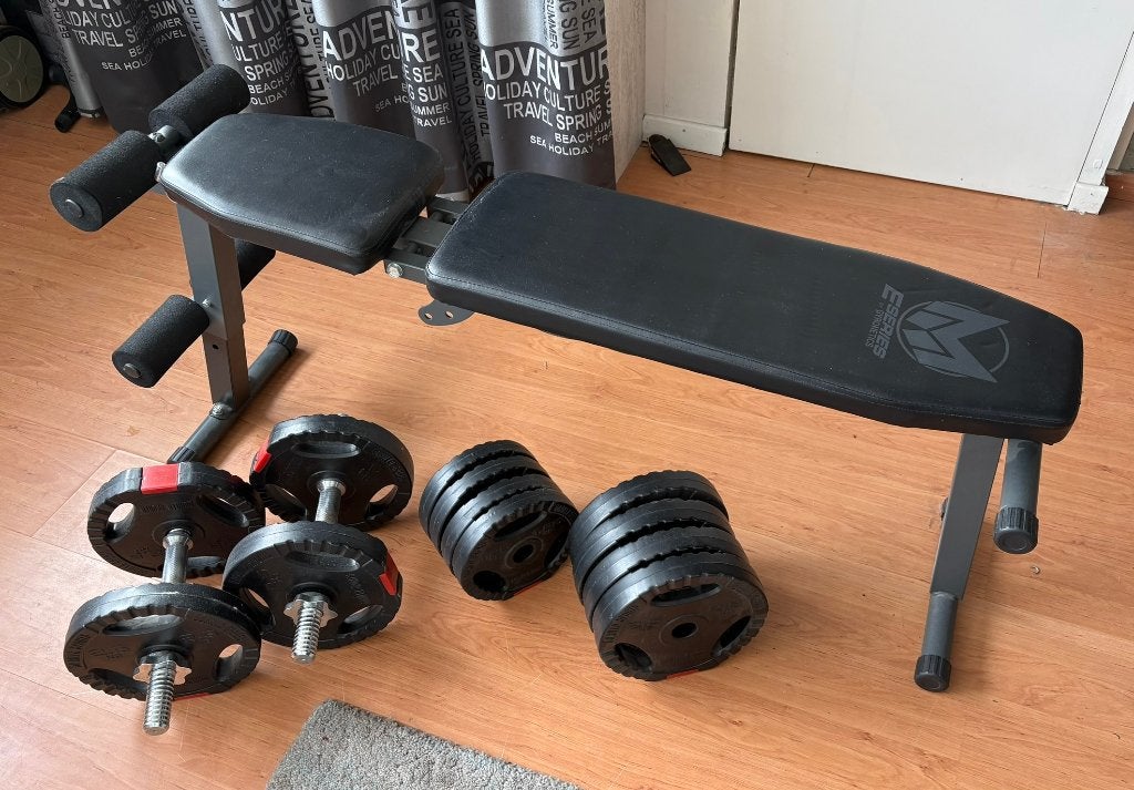 Gorilla Sports Dumbbell 30 kg Gripper set., Ophalen, Zo goed als nieuw, Krachtstation