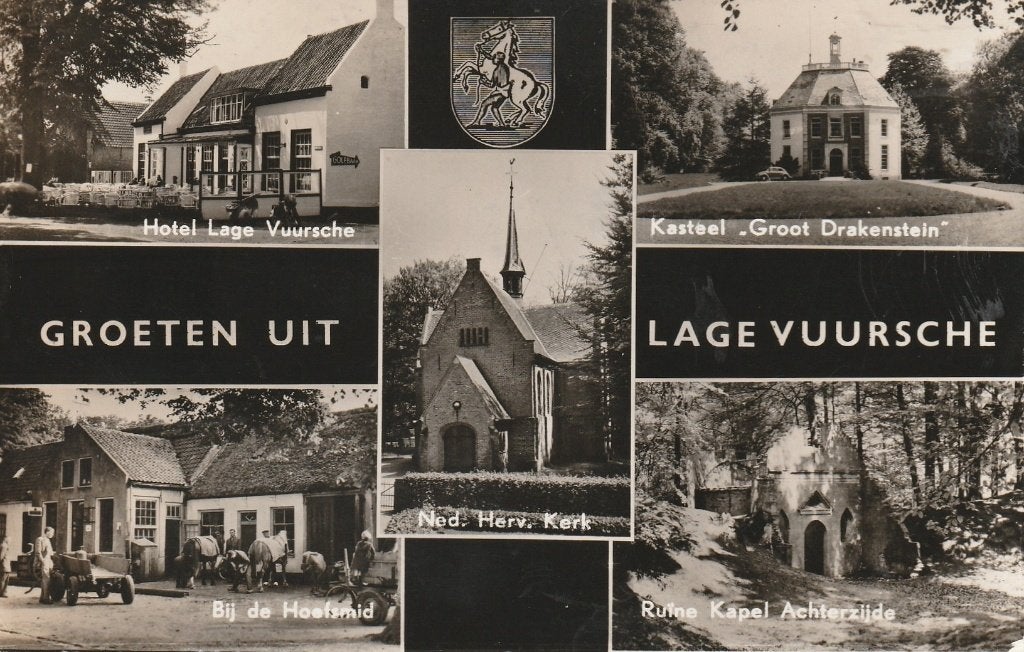 LAGE VUURSCHE Hotel Hoefsmid Kerk Drakenstein, Verzamelen, Verzenden, 1940 tot 1960, Gelopen, Utrecht