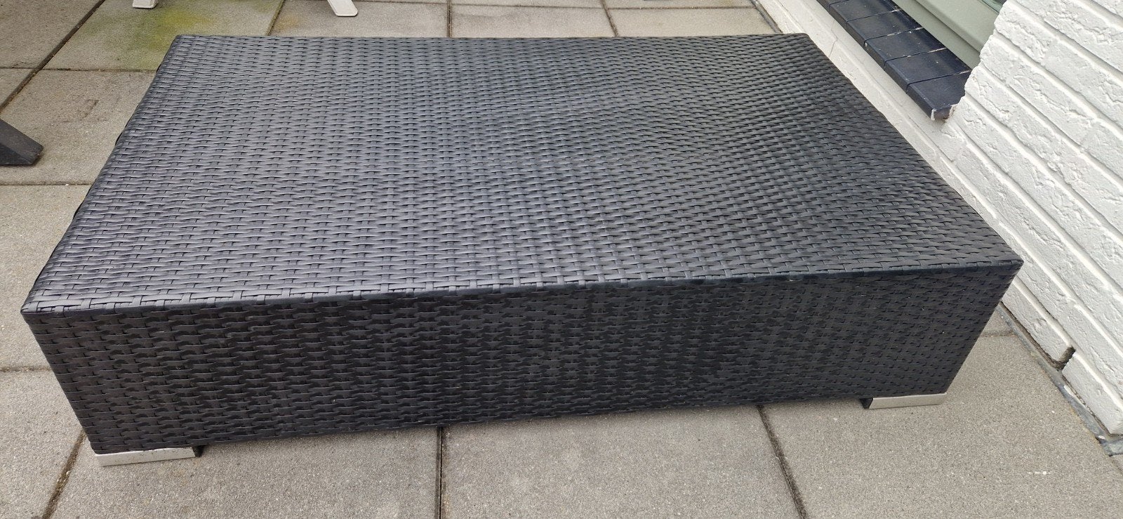 Rotan buitentafel 125x75x30cm, Tuin en Terras, Tuintafels, Ophalen, Gebruikt, Rechthoekig, Wicker