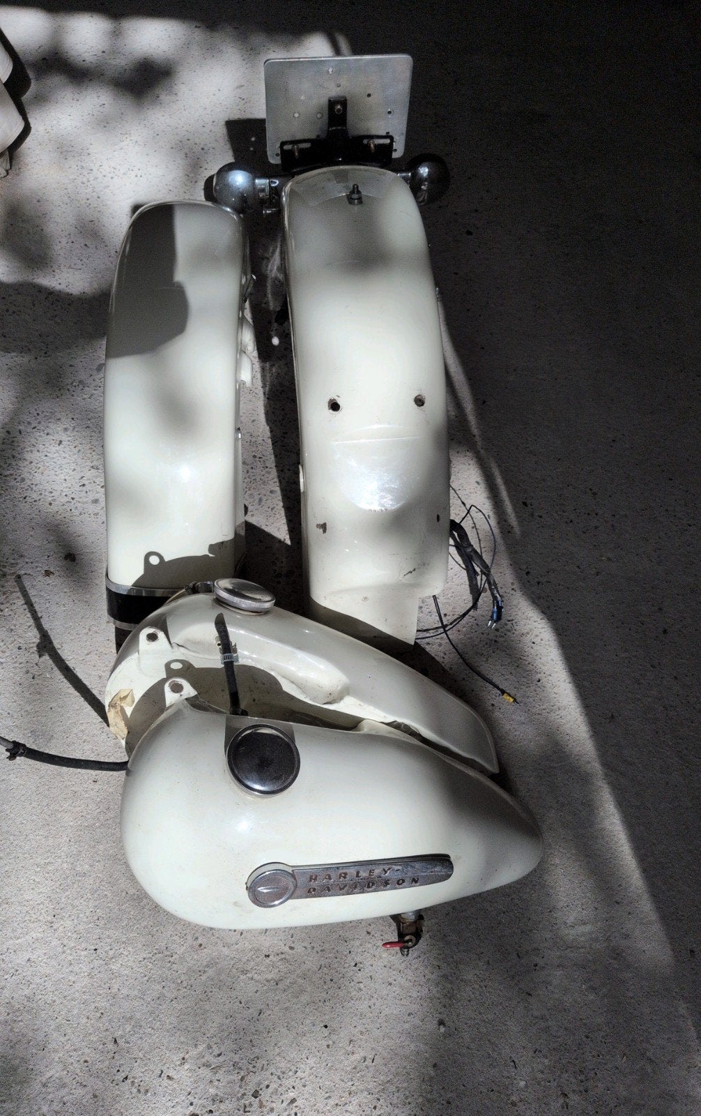 Shovelhead spuitset tank spatbord flh, Motoren, Onderdelen | Harley-Davidson, Ophalen, Gebruikt